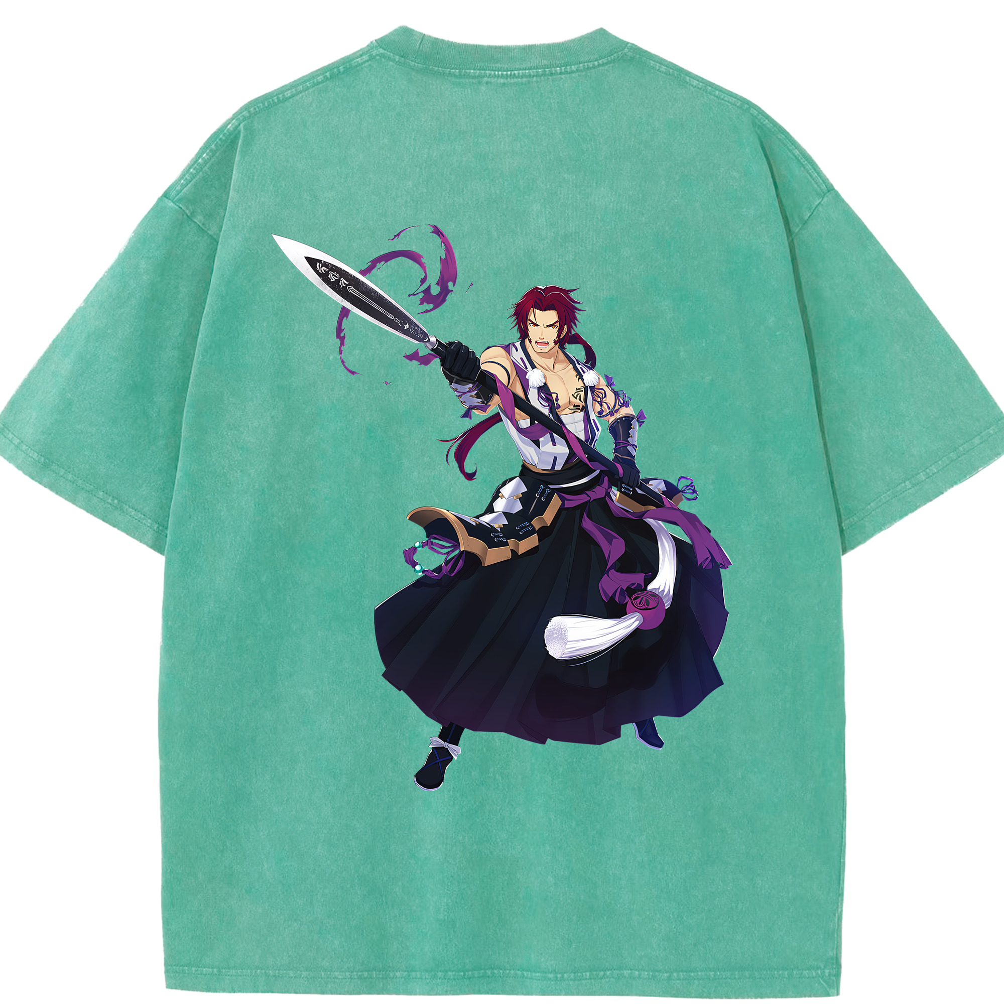 （画像用） 刀剣乱舞 Touken Ranbu 綿100% ヴィンテージ風 半袖Tシャツ（背面プリント）